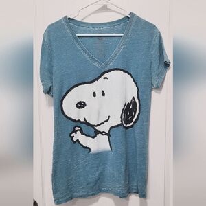 Blue Snoopy Graphic T-Shirt